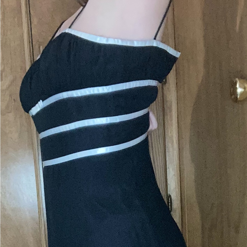 Vintage formal black and white maxi dress